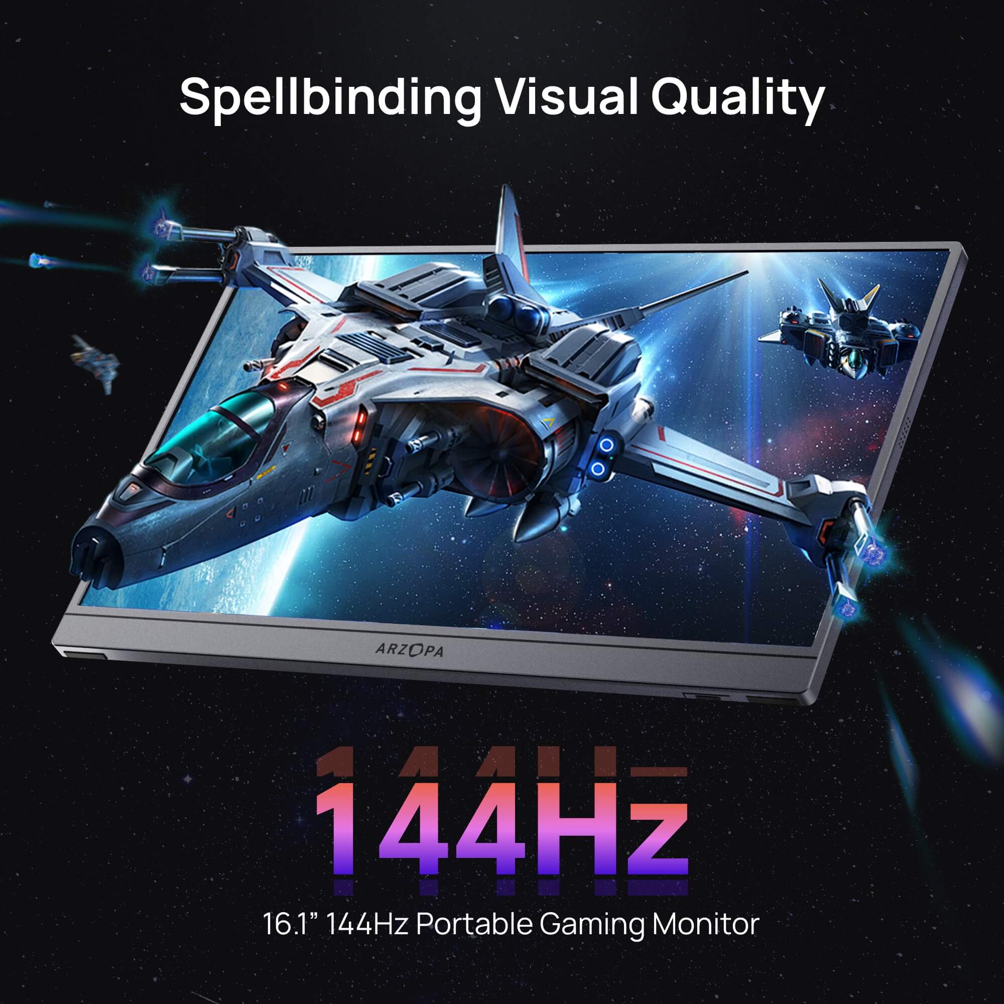 Arzopa Z1FC Grey 16.1" 144Hz FHD 100%sRGB Portable Monitor - Image 3