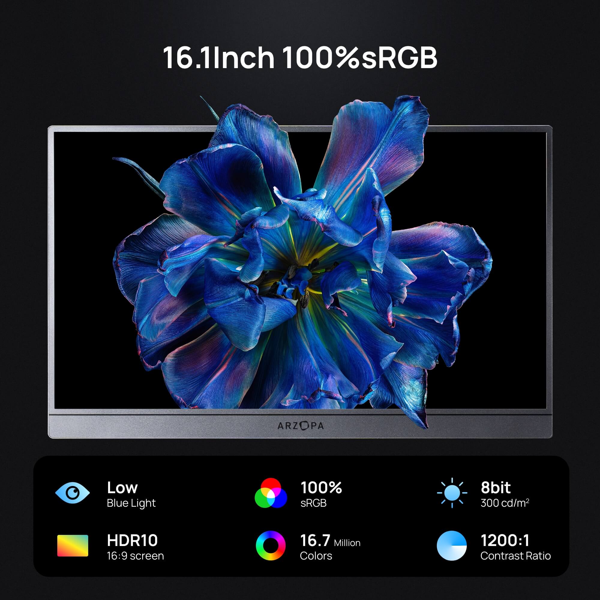 Arzopa Z1FC Grey 16.1" 144Hz FHD 100%sRGB Portable Monitor - Image 5